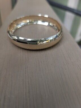 Vintage Gold Wide Bangle Bracelet Chunky Gold Bracelet